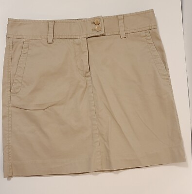 J Crew Womens Skirt Pencil Straight Cotton Khaki Beige Chino