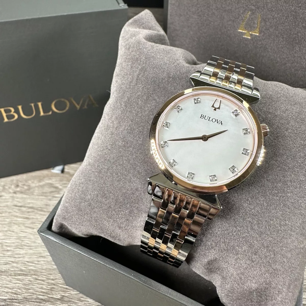 Bulova Regatta Women s Quartz Diamond Accent Mother of Pearl 30mm