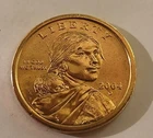 2004 D Sacagawea ~ Eagle in Flight $1 Golden One Dollar Coin FREE SHI Sac460