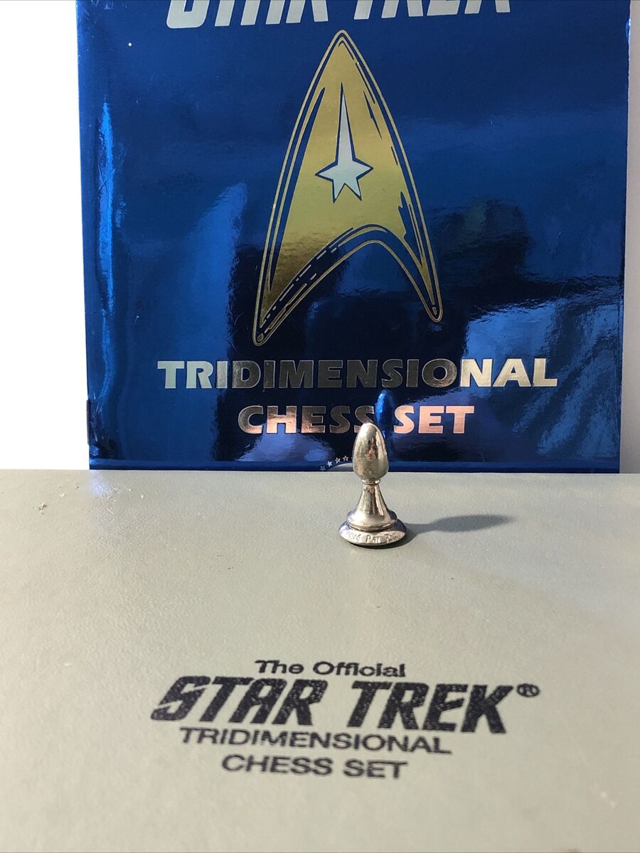 Star Trek Tridimensional 3D Chess Silver Pawn. Single Piece 1994