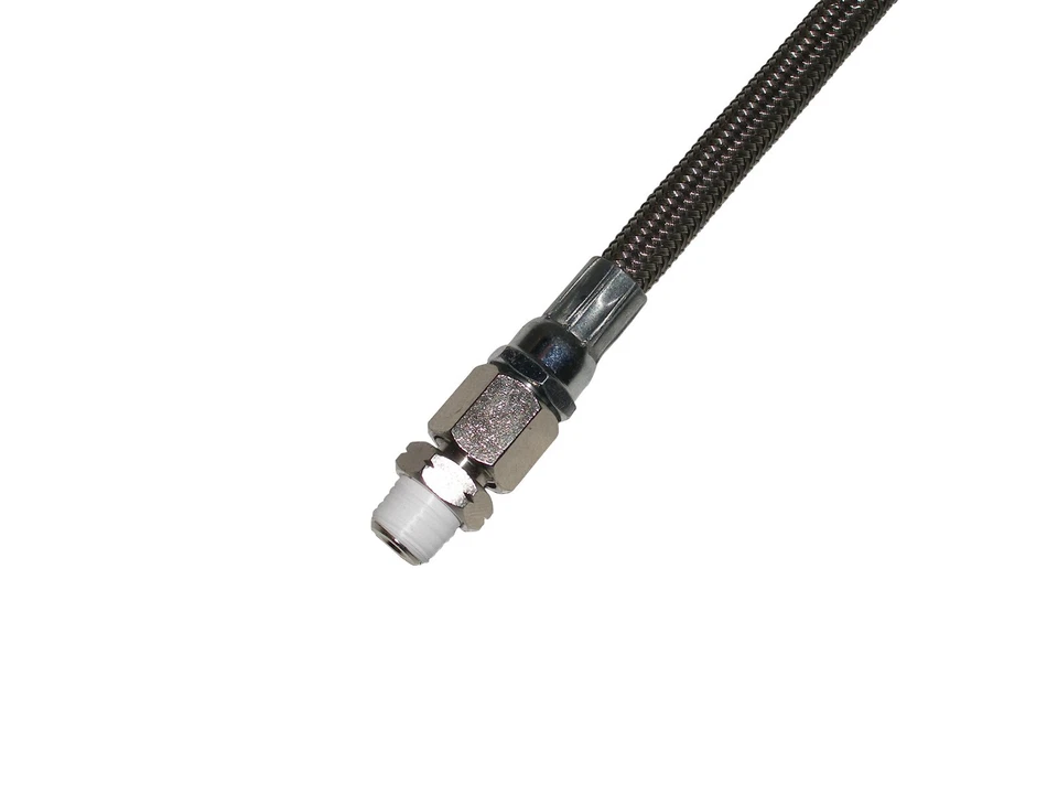 4 Zoll Stahlgeflecht CO2 HPA Gas Luft Schlauch 1/8 Zoll NPT Außengewinde 4 Zoll lang insgesamt - Bild 3 von 3