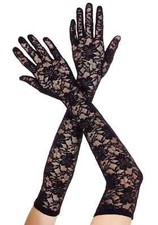 Women's Extra Long Black Lace Gloves