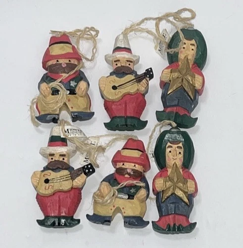 Midwest Importers Christmas Country Ornaments Between 3-/14” & 3-1/2” Set Of 6