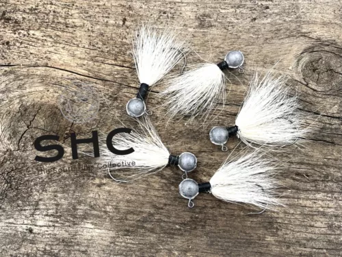 1/4 Ounce Bucktail hair jigs 5 combo pack! unpainted Hand Tied in our Shop! 1283