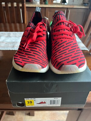 Adidas NMD R2 PK Primeknit Core Red White Black BY2098 SIZE 10 Boost | eBay