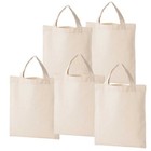 100% Cotton Shopping Plain Bags Eco Friendly Tote  Shopper Handbag Set Of 5pcs