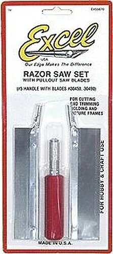 Excel Precision Razor Saw Set with 2 Blades - Hobby and Plastic Model Razor Saw
