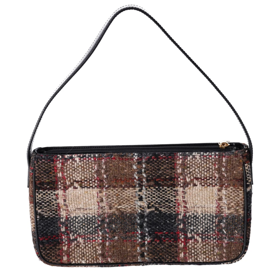 Bolso de Hombro Burberry Beige Negro Multi Tweed Charol Gamuza Foto 3 de 4