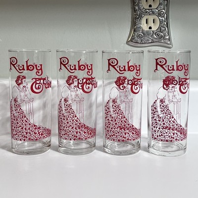 Lot Of 4 RUBY TUESDAY HIGHBALL GLASSES 6  Height 12 oz