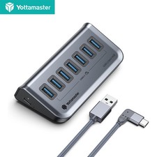 Yottamaster 4 7 Ports Type C Powered USB Hub USB3.2 For PC Macbook Gamer 10Gbps
