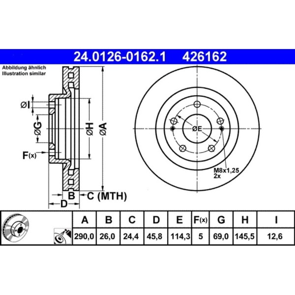 Bremsscheibe ATE 24.0126-0162.1 (2 Stk.)-image