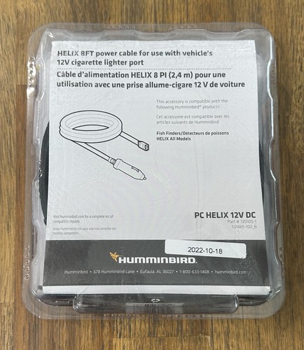 Humminbird 720105-1 PC Helix 12V DC 8 ft. Power Cable Cord w/ 5 amp Fuse *New* - Picture 2 of 7