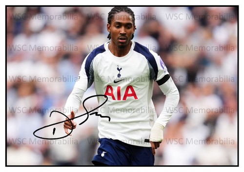 12734. Djed Spence Signed Pictures (A4 Prints) England Tottenham Forest Boro etc