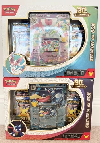 Set of 2x Pokemon 30th Celebration EX box Sylveon and Greninja NEW AUS STOCK
