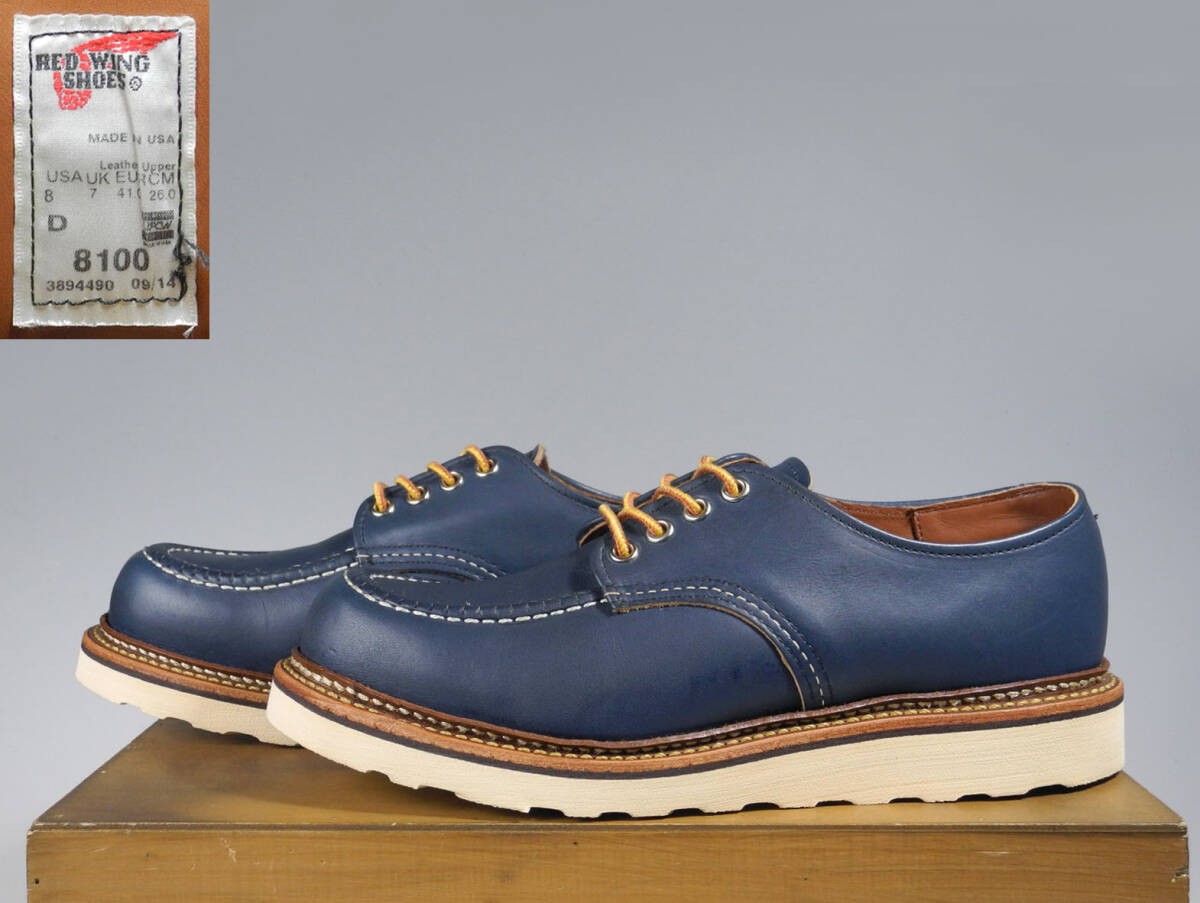 希少　レッドウイング　オックスフォード　インディゴポーテージ Red Wing 8100 Indigo Portage Oxford 8D Setter Navy Blue