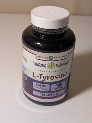Amazing Formulas L-Tyrosine 500mg 180 Capsules | EXP 03/2028 | Sealed Bottle