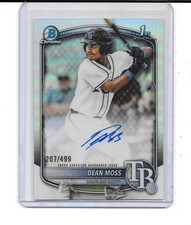 2025 BOWMAN CHROME DRAFT DEAN MOSS RC AUTO REFRACTOR AUTOGRAPH # 207/499 RAYS