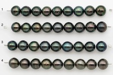 11-12mm Tahitian Pearl Short Strand, Near Round with High Luster and Natural Su