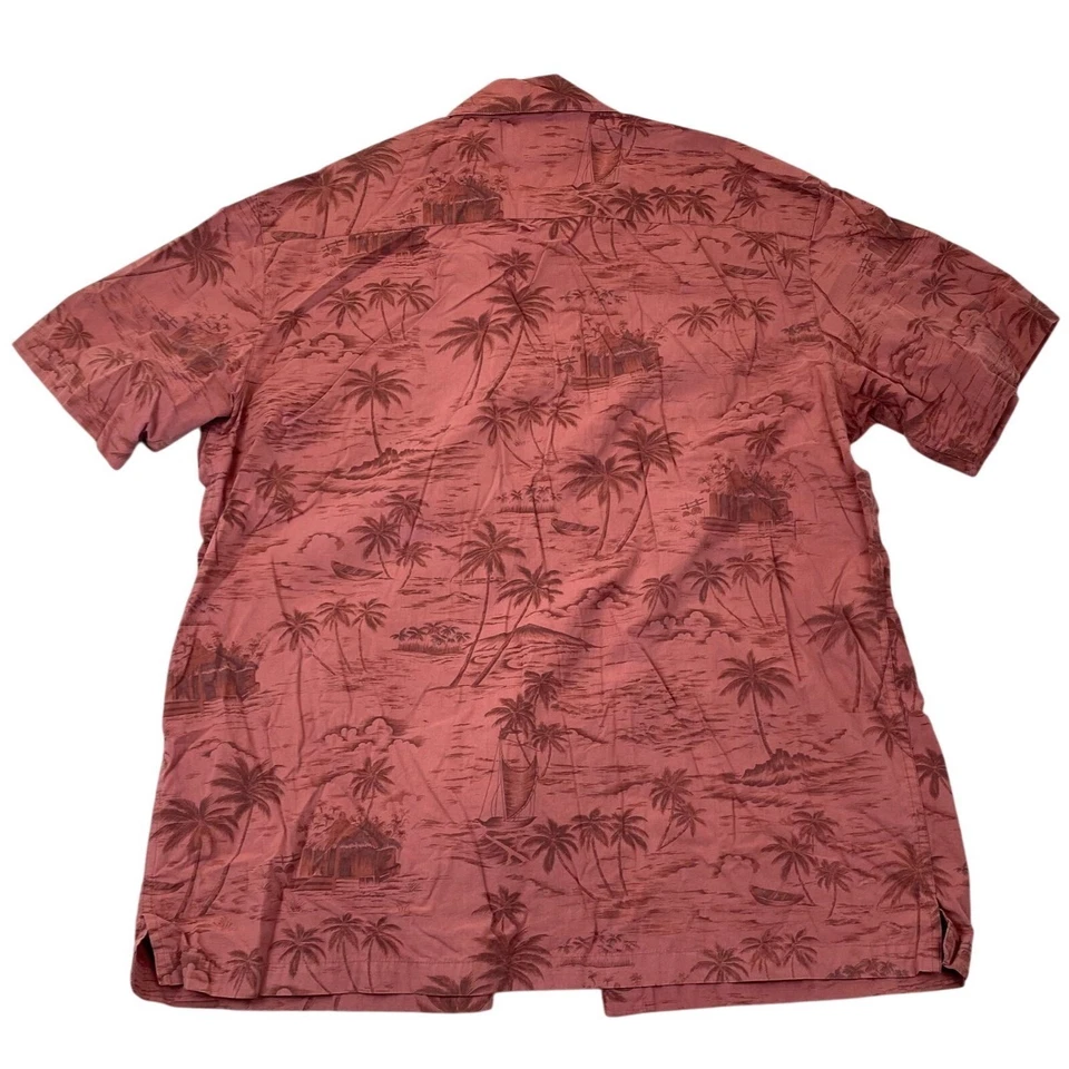 Soltitude Mens Hawaiian Shirt Size XL Short Sleeve Button Up Casual Red Tropical - Image 2 of 4