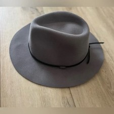 Brixton Wesley Traveller Hat 100% WoolFelt Heather Grey Black Leather Trim SZ M Wesley Traveller Hat Wool Felt Heather Grey - Brixton  main image 3