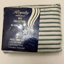 Vintage New Royalty Percale Bed Collection 3 Piece Twin Set Made in USA