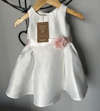 Monsoon Baby Girl Puffball Dress Ivory Pink Corsage 3-6 Months Wedding Flower