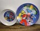 Vintage Mighty Morphin Transformers Plastic Plate Bowl