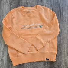 Vineyard Vines Boys Peach Orange Surfboard Logo Crew Neck Sweatshirt Size 5