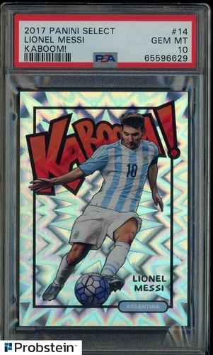 2017 Panini Select Soccer KABOOM! #14 Lionel Messi SSP CASE HIT PSA 10 GEM MINT