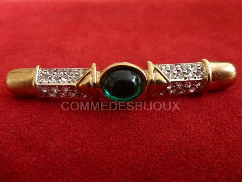 Broche SPHINX Katana doré et vert style Samouraï vintage pour veste