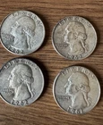 (Set of 4)  1962-3 Quarters PLUS  1 Quarter 1961  90% Silver Coins Lot