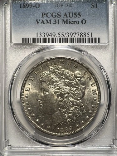 Beautiful 1899-O Morgan Silver Dollar Micro O PCGS AU55 VAM 31 Top 💯