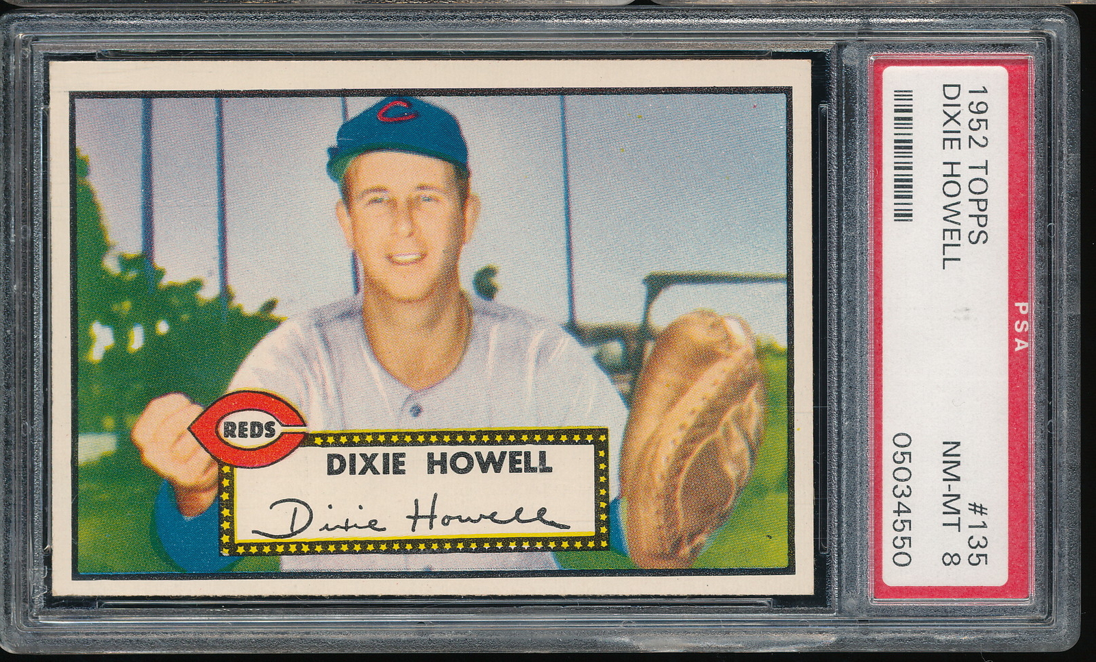 1952 Topps Dixie Howell #135 PSA 8 - Reds - 5 higher