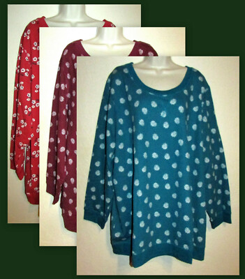 Womans Plus 4X Cotton Blend Print Sweatshirt New in Package