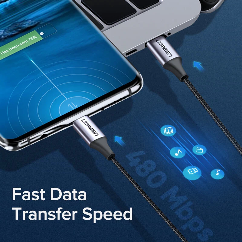 Ugreen USB C to USB C Fast Charger Cable 60W PD 3A Charging 0.5m 1m 2m - Image 4 of 4