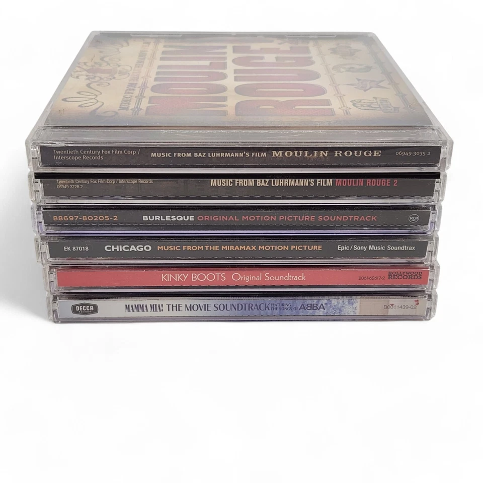 Musical Movie Soundtrack CD Lot of 6 Moulin Rouge 1&2 Mama Mia Chicago Kinky Boo Foto 3 de 4