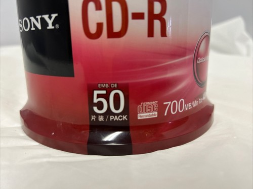 New Factory Sealed Sony CD-R 50 Pack 700 MB/Mo 1X-48X Optical Media Recordable - Picture 2 of 6