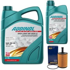 Motoröl Set ADDINOL 5W-30 MV 0530 LL 6 Liter + Ölfilter für Audi TT VW Golf IV