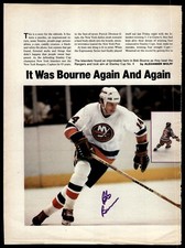 Bob Bourne Autographed 8x11 Magazine Article Photo New York Islanders