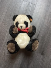Vintage German STEIFF 013454 Petsy Panda 8” Sitting with Eartag