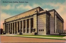Hartford County Building-Hartford, Connecticut-Vintage Linen Postcard