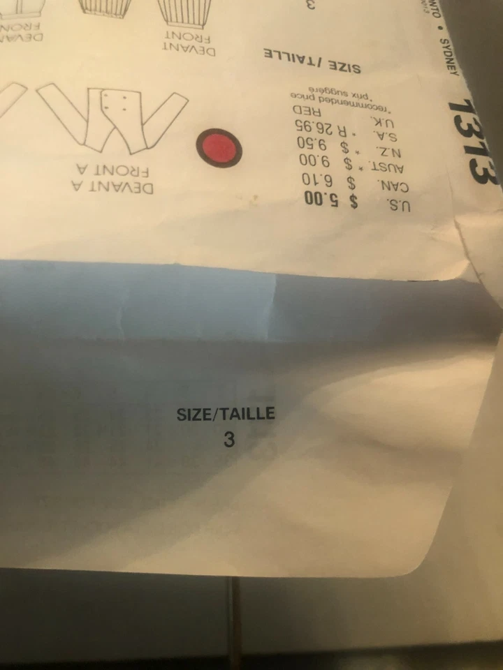 Vogue Pattern 1313 CHILDRENS JACKET SKIRT PANTS SHORTS Sz 3 Pleats Pockets VTG - Image 3 of 3