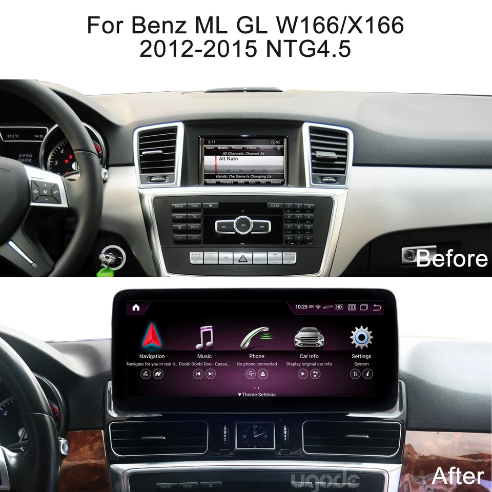 12.3" Android 13 Screen Carplay GPS For Mercedes ML W166 GL X166 Autoradio 128G - Bild 2 von 4