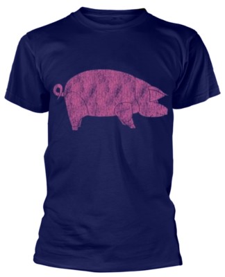 Pink Floyd Tiere Schwein Navy T-Shirt OFFICIAL