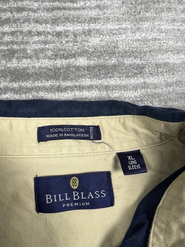 Bill Blass Shirt Mens XL Blue Button Up Long Sleece 100% Cotton - Picture 10 of 10