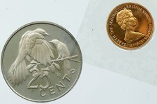1973 British Virgin Islands 25 Cents & 1 Cents GIFT Proof Set of 2 Coins i116069