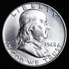GEM BU UNCIRCULATED UNC MS 1948 SILVER FRANKLIN HALF DOLLAR BRILLIANT LUSTER