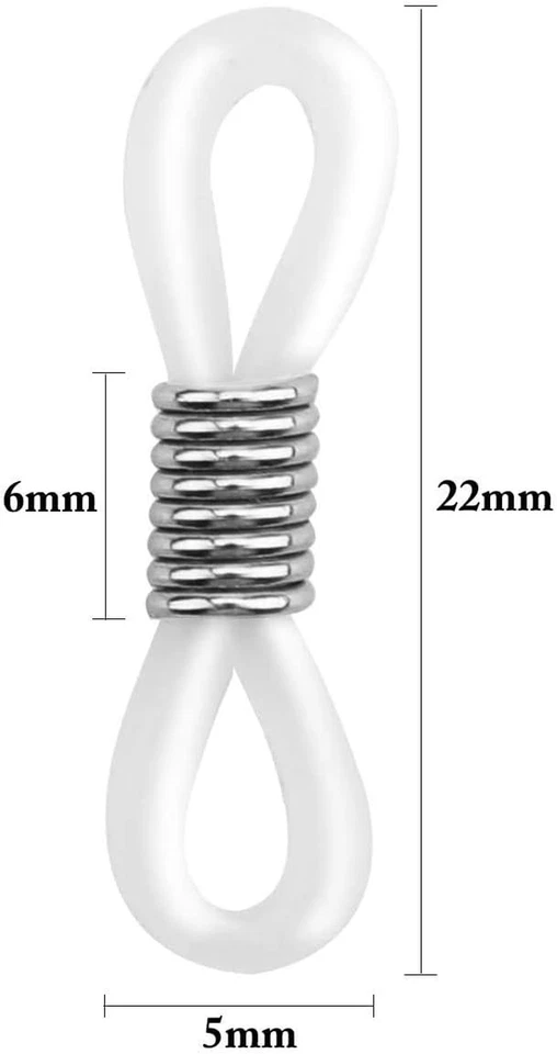 40 Stück Brillen Kettenverbinder Gummischlaufen für Brillenkette Weiß - Bild 2 von 4
