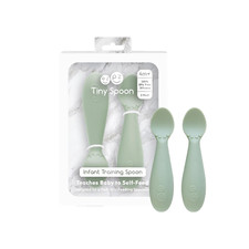 Tiny Spoon 2 Pack in Sage - 100 Silicone Baby Spoon for Baby Led Weaning ...