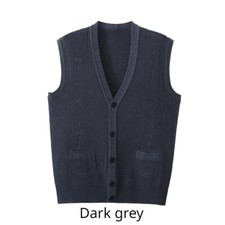 Men Casual Knitted Vest Sweater V-Neck Button Cardigan Sleeveless Knitwear Vest
